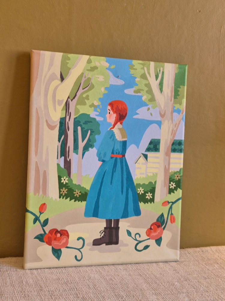 빨강 머리앤 캔버스 그림 액자 이미지
