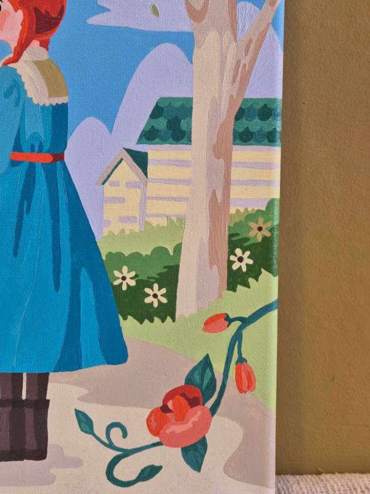 빨강 머리앤 캔버스 그림 액자 이미지
