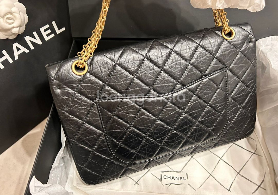 샤넬 빈티지 2.55 large 골드체인--2