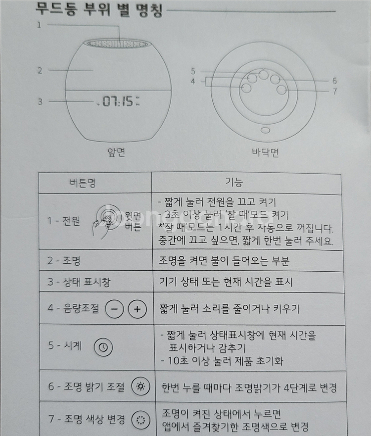 LG U+ LT-Z24C01 수면 무드등 무드음악--5