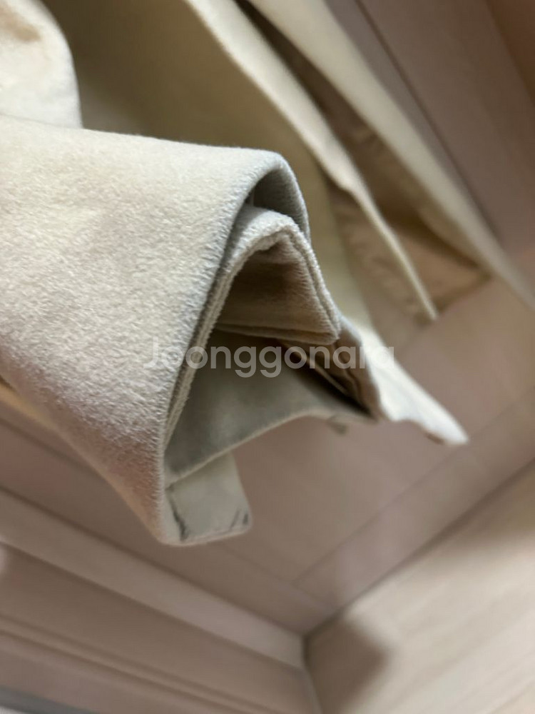 옷장정리| 오버핏 허리끈 메이썸 싱글 버터색롱코트--4