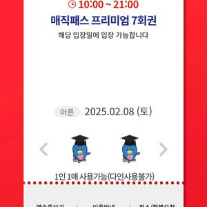 2월 8일 (토) 롯데월드 매직패스 7회권