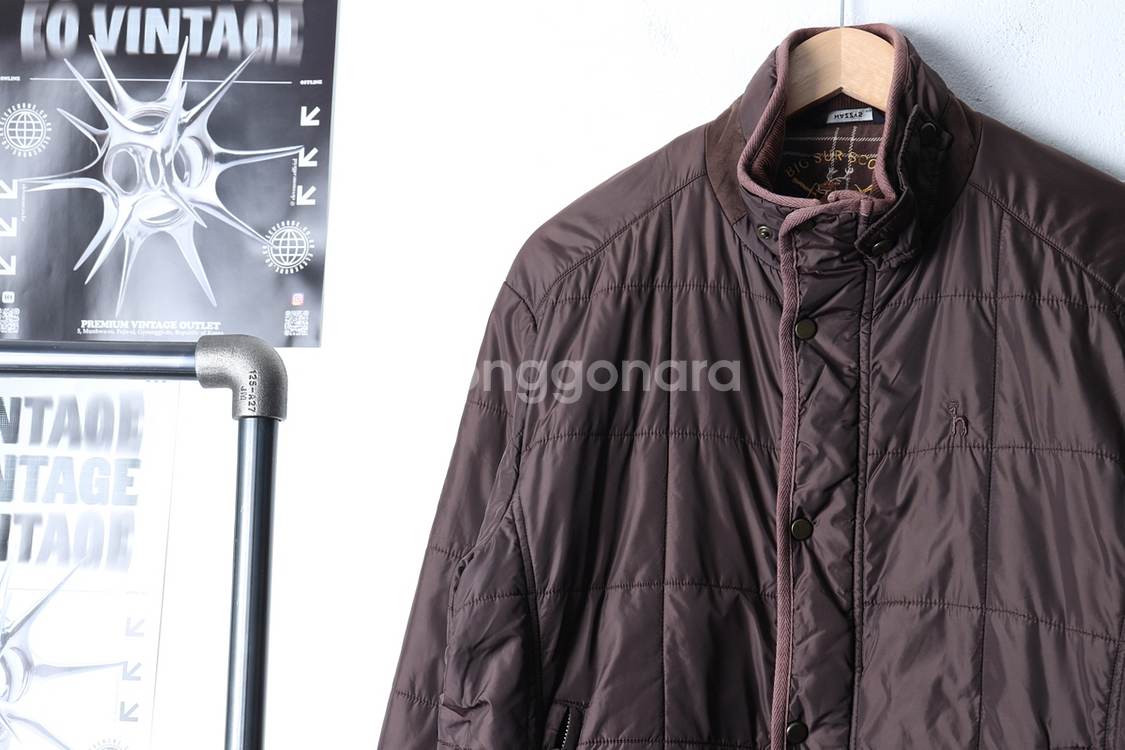 (2XL) 헤지스 패딩 점퍼자켓 브라운 올드스쿨--2