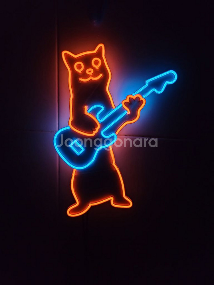 네온사인 고양이 기타 조명--1