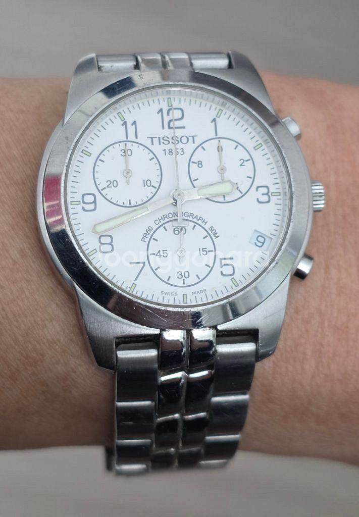 티쏘 (TISSOT) PR50 크로노그래프 메탈 시계--4