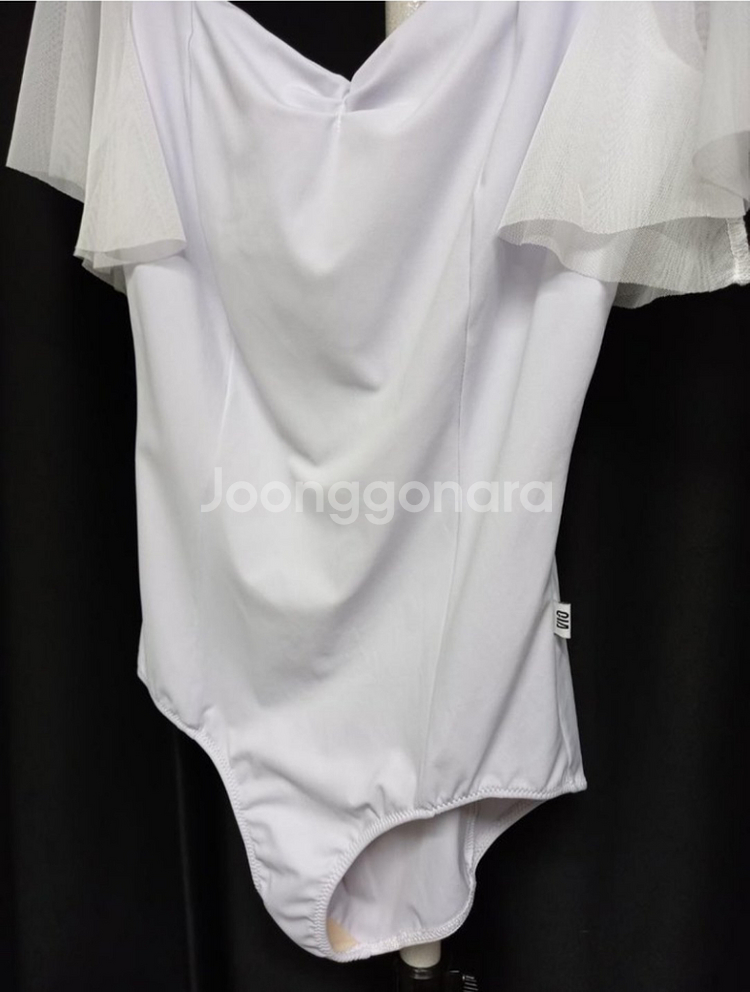 레이시 프릴 스퀘어넥 레오타드 성인발레 XL--3