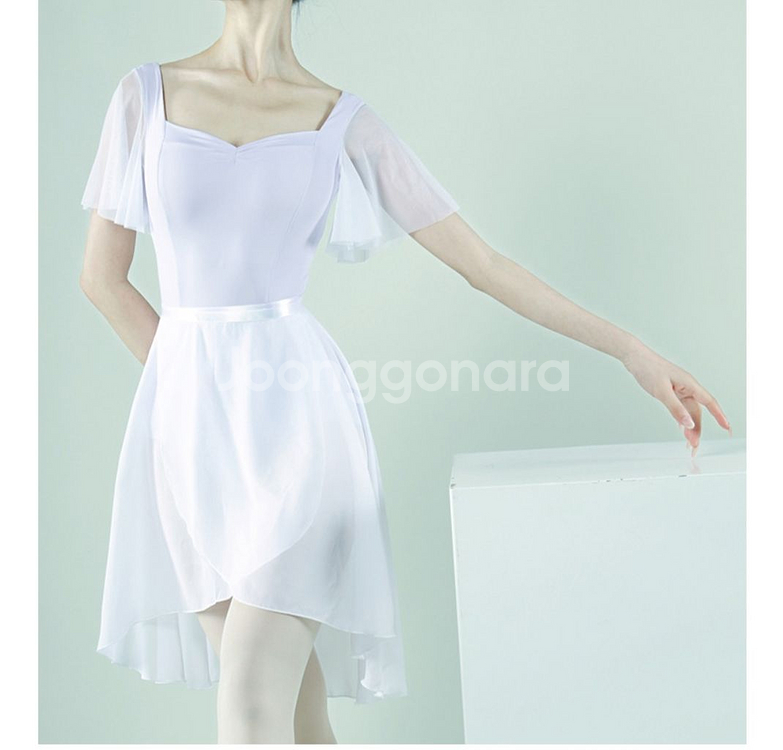 레이시 프릴 스퀘어넥 레오타드 성인발레 XL--6