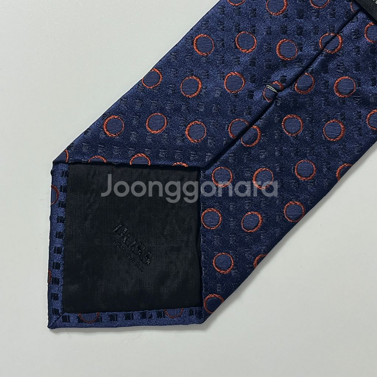 정품 명품 휴고 보스 넥타이 9cm 네이비 컬러--6
