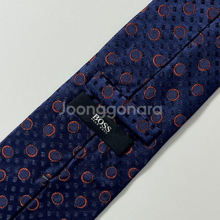 정품 명품 휴고 보스 넥타이 9cm 네이비 컬러--4