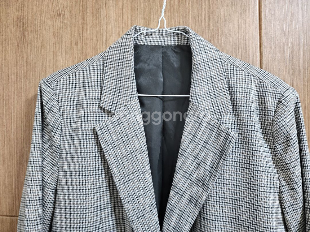 (77)여성 탑텐 체크 싱글 자켓--1