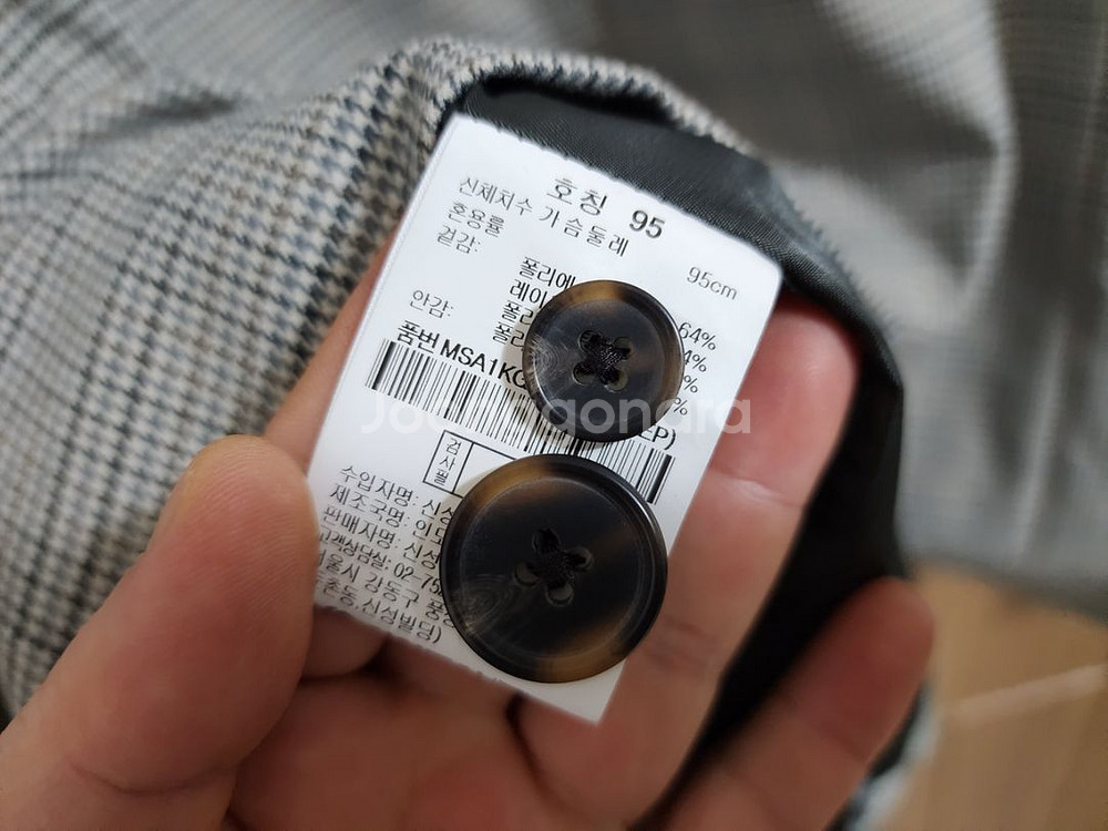 (77)여성 탑텐 체크 싱글 자켓--3