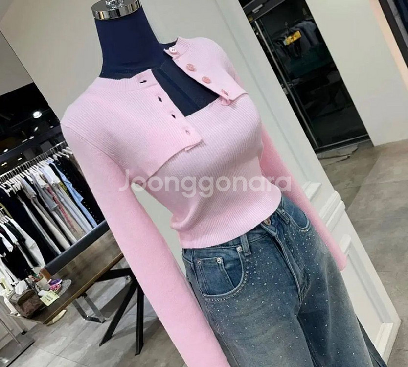 알왕 수입 볼레로 나시 가디건 섹시 큐티 청순 세트 탑--1