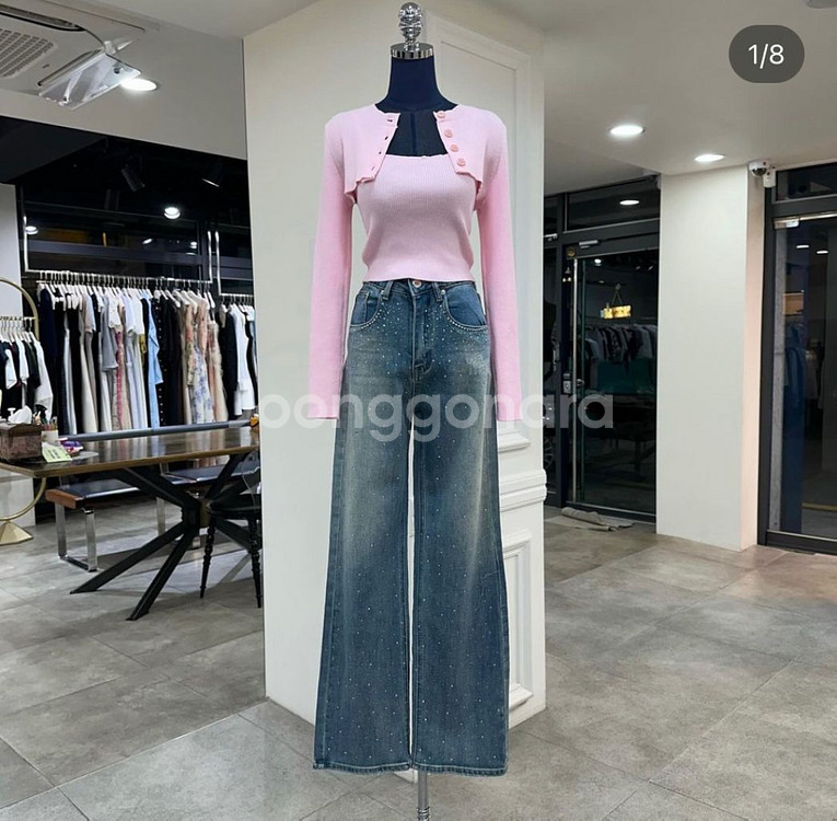 알왕 수입 볼레로 나시 가디건 섹시 큐티 청순 세트 탑--3