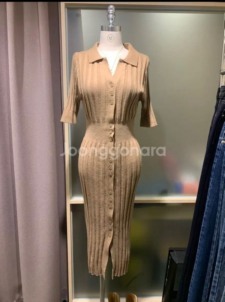 골지니트 여신 원피스 라인 몸매 원피스--0