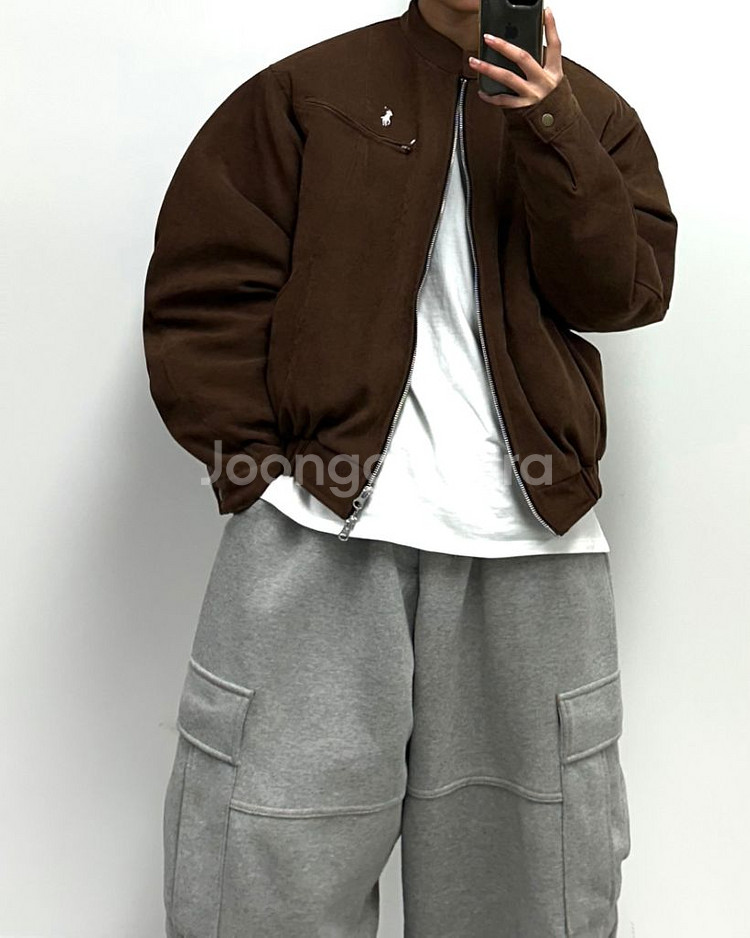 폴로 랄프로렌 스웨이드 오버핏 누빔 점퍼--1