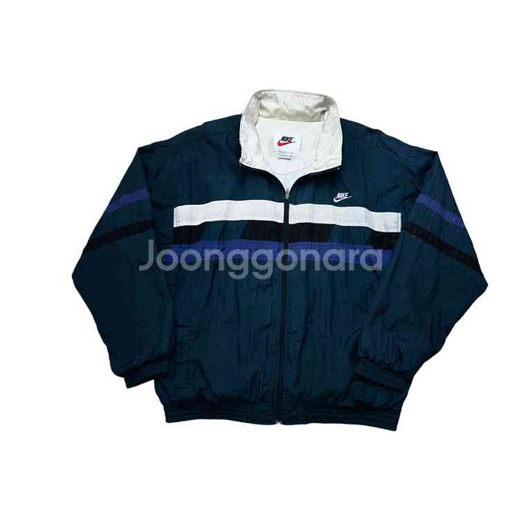나이키 빅로고 90s 올드스쿨 오버핏 배색 바람막이--3
