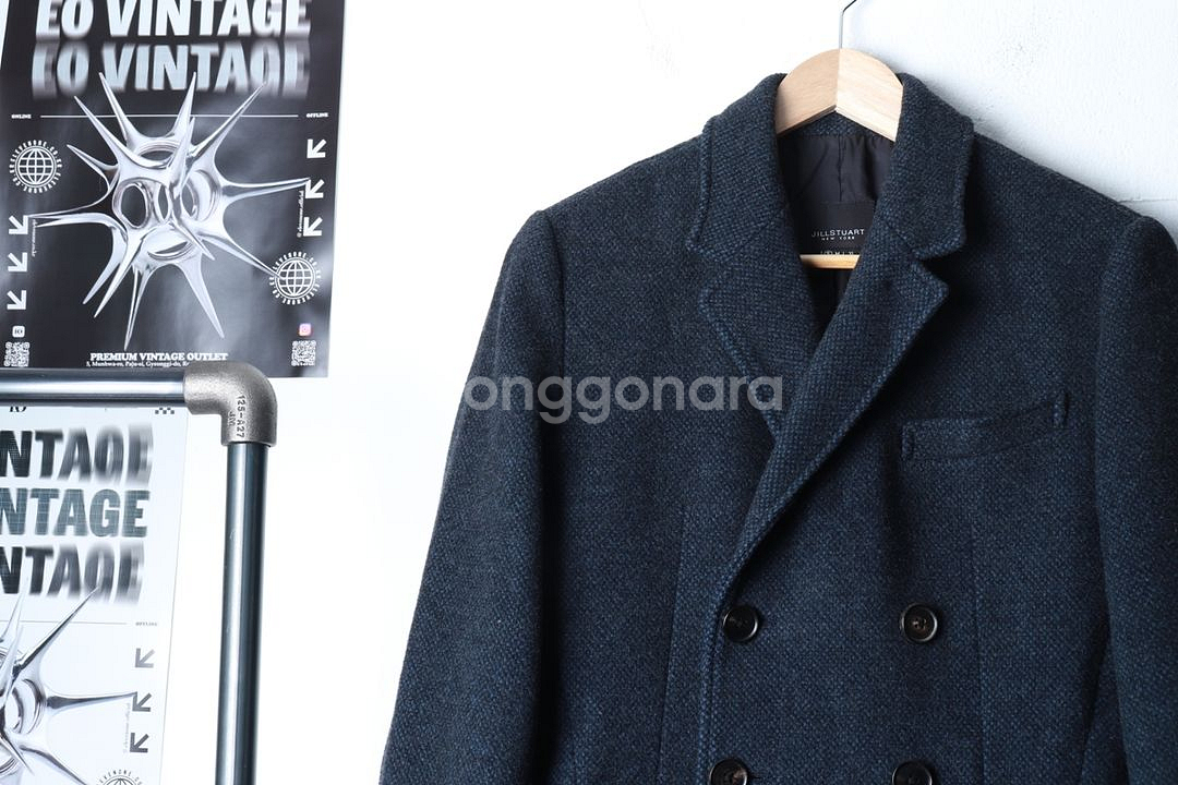 (S-M) 질스튜어트 코트자켓 네이비 울 올드스쿨--2