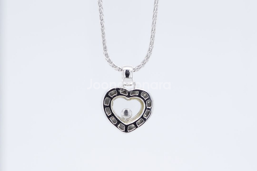 천연 다이아몬드 0.25캐럿 하트 펜던트 목걸이--2