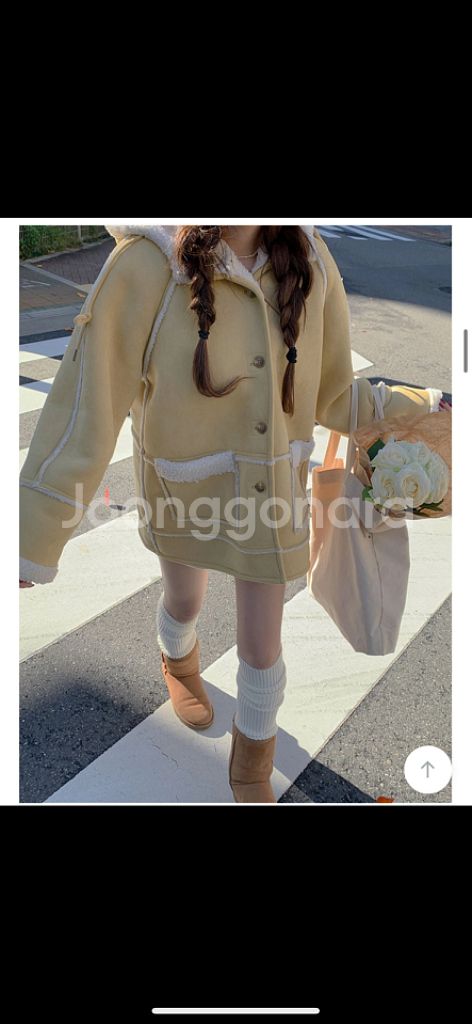 에이비글 뽀글 후드 무스탕--1