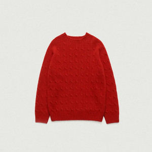 더바넷 레드 shaggy dog knit sweater