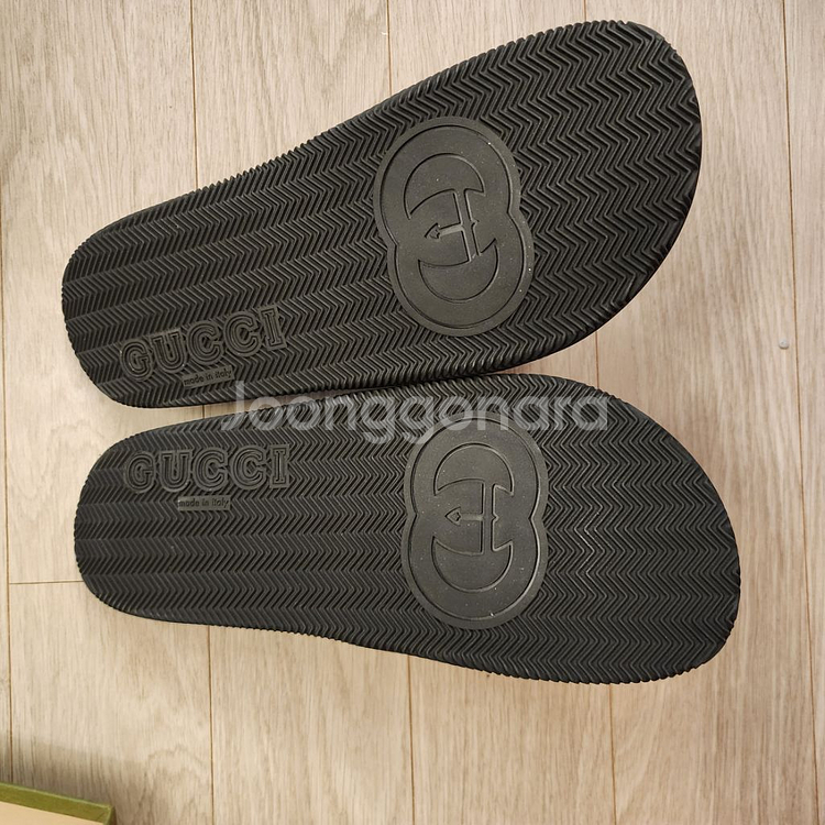 구찌 블랙 로고 명품 포인트 슬리퍼 280mm 명품--1