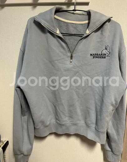 마가린핑거스 RABBIT LOGO HALF ZIP UP--1