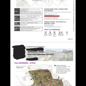 3/8 콜로세움 Attico 다락 통합권 티켓 입장권