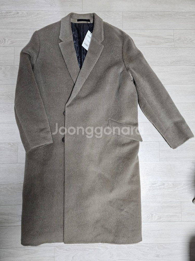 [105, 신품]코모도 알파카 블렌드 롱코트 브라운--2