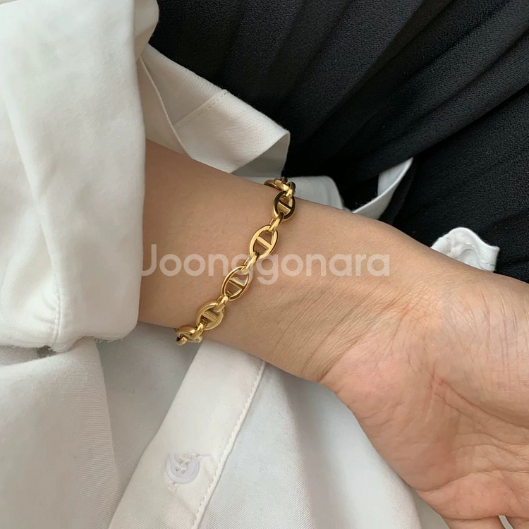 새상품)써지컬스틸 샹달체인팔찌 무알러지 남자팔찌--5