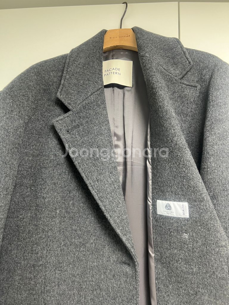 파사드패턴 싱글 코트 charcoal (24FW)--3