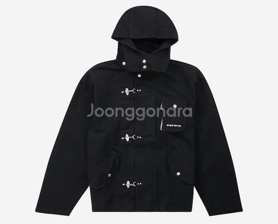 슈프림 캔버스 클립 자켓 블랙 - 23SS--3