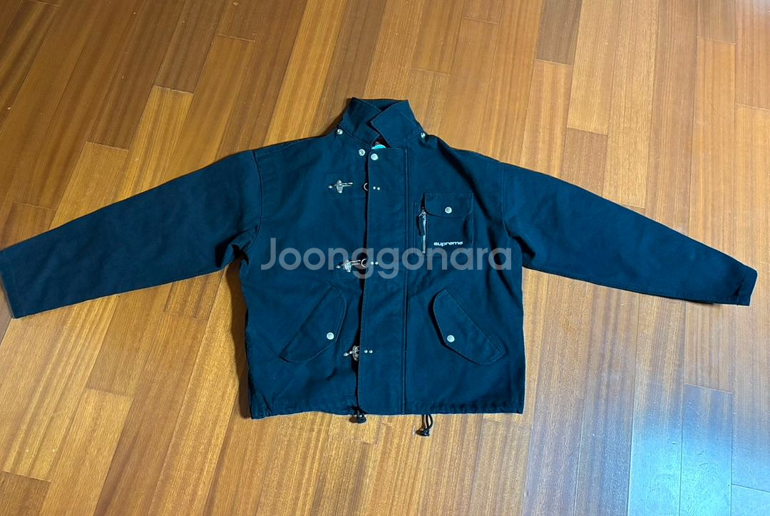 슈프림 캔버스 클립 자켓 블랙 - 23SS--1