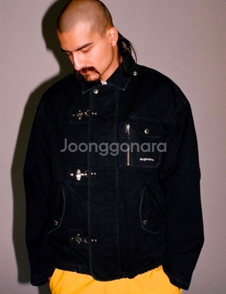 슈프림 캔버스 클립 자켓 블랙 - 23SS--5