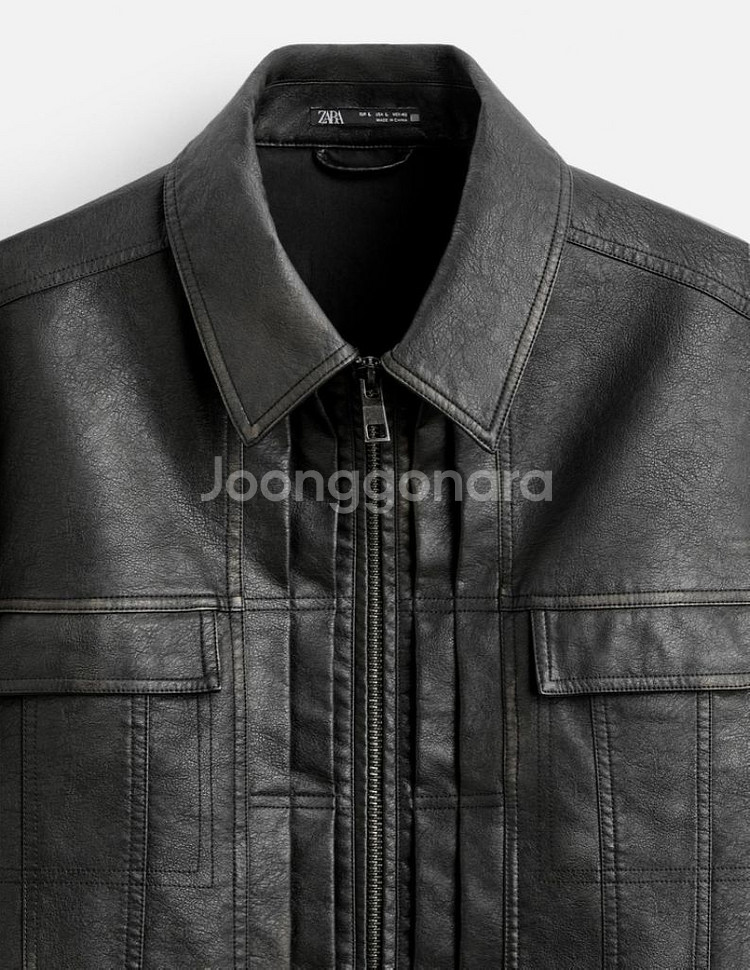 (새상품) 자라 워싱 레더 점퍼 m--2