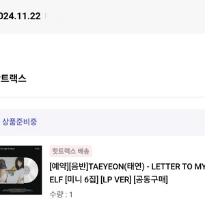 태연 Letter To Myself LP 앨범 미개봉