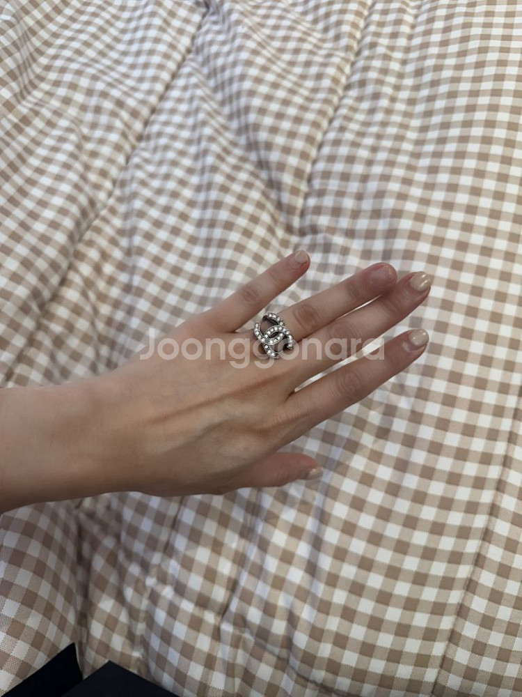 샤넬 cc 로고 링 반지 정품--2