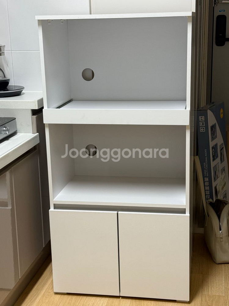 화이트 전자레인지장 미사용 새제품--2