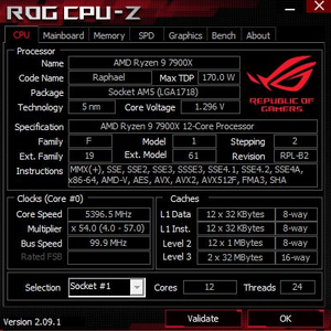 AMD 라이젠9-5세대 7900X (라파엘)​ASUS