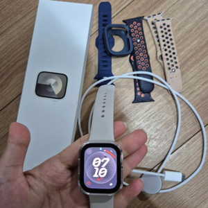 애플워치9 GPS 41mm 스타라이트 스포츠밴드