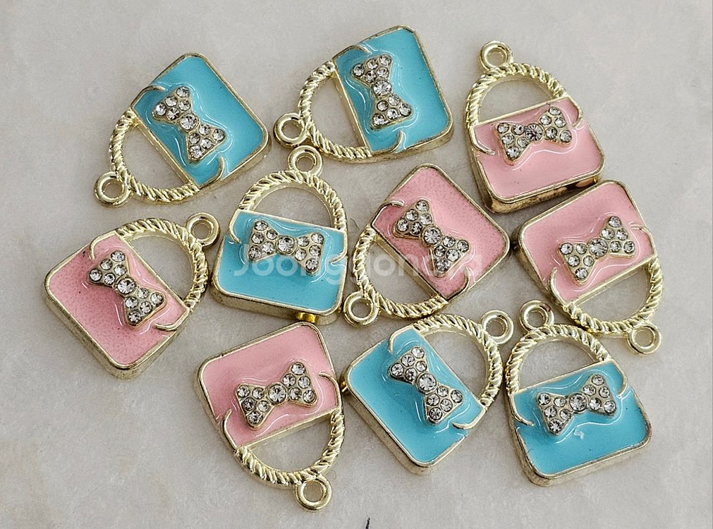 금속 펜던트 핸드백 2색 10개 일괄--0