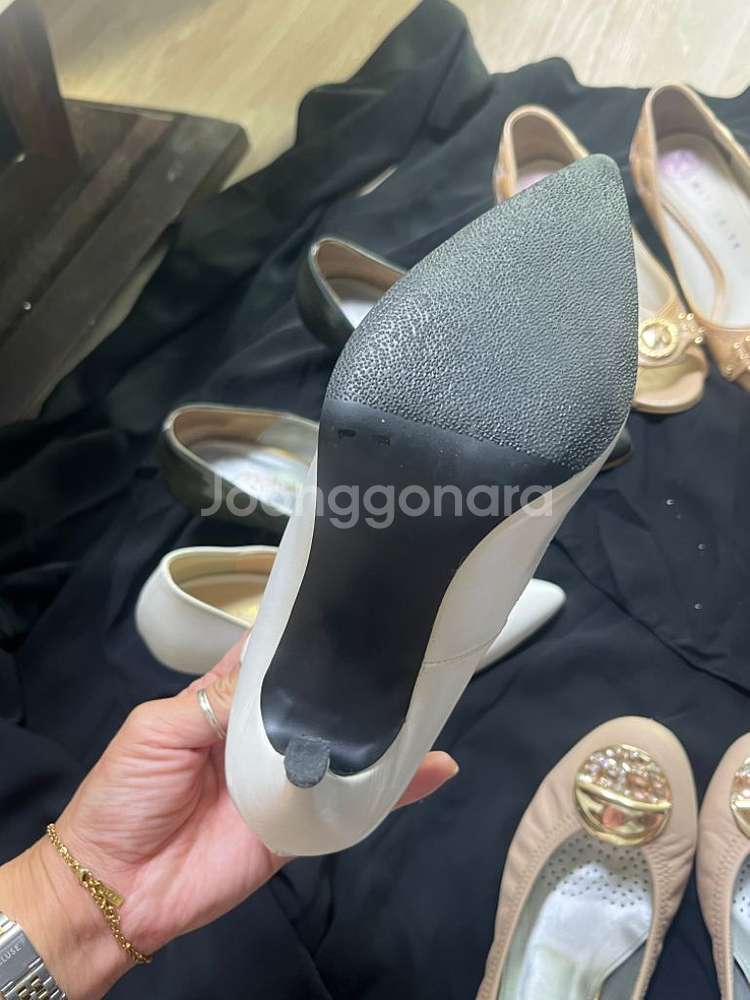 로코코 여성 구두 흰색 하이힐 350--2