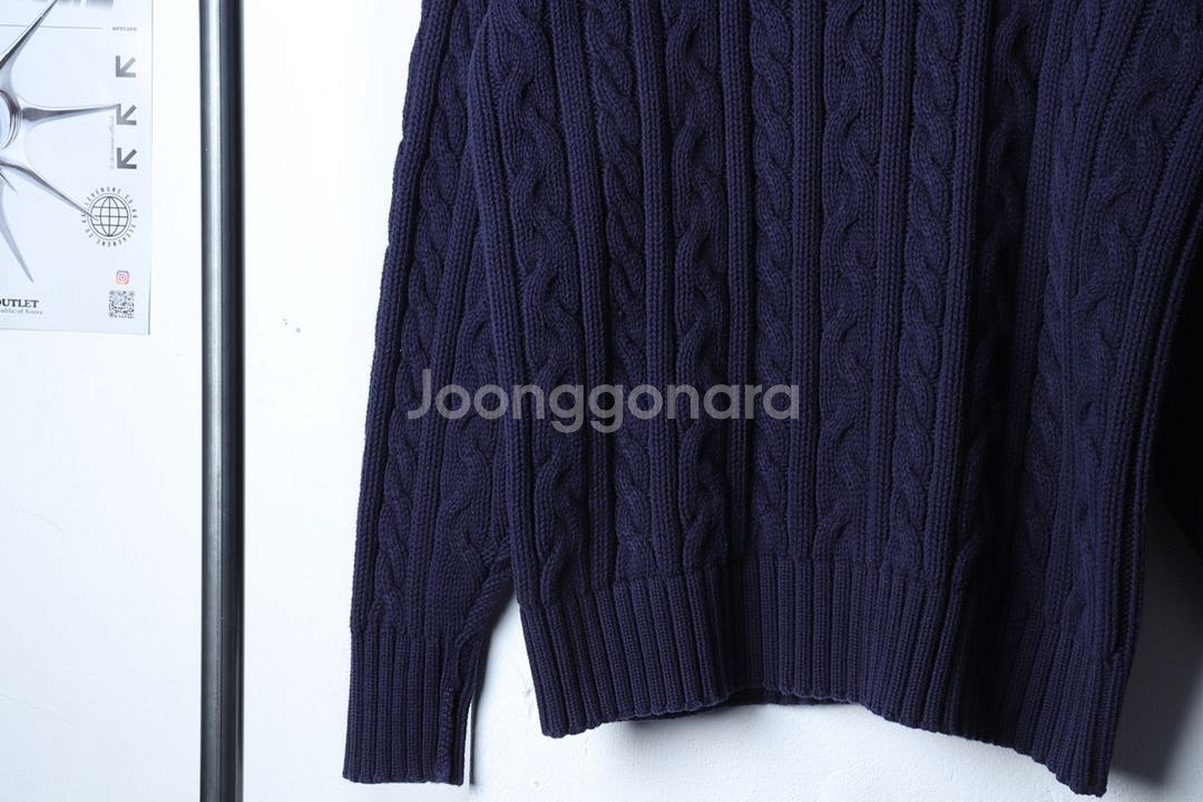 (XL) 폴로 랄프로렌 니트 케이블 네이비 꽈배기--3