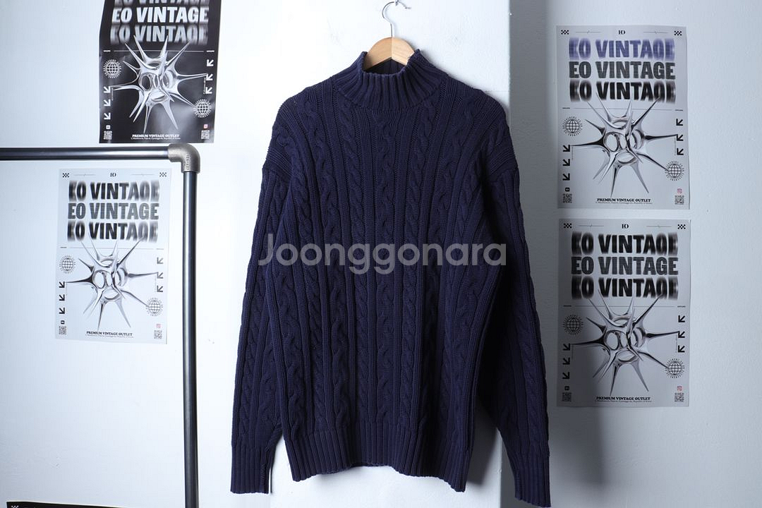 (XL) 폴로 랄프로렌 니트 케이블 네이비 꽈배기--1