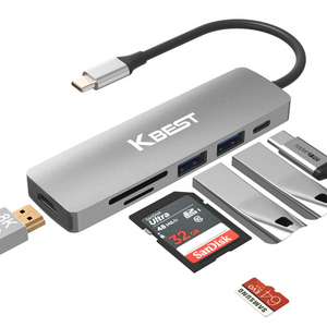 케이베스트 USB C타입 6in1 멀티포트