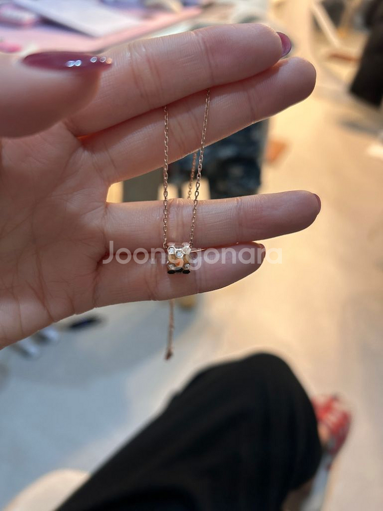 로즈골드 14k 비마이러브 목걸이--1