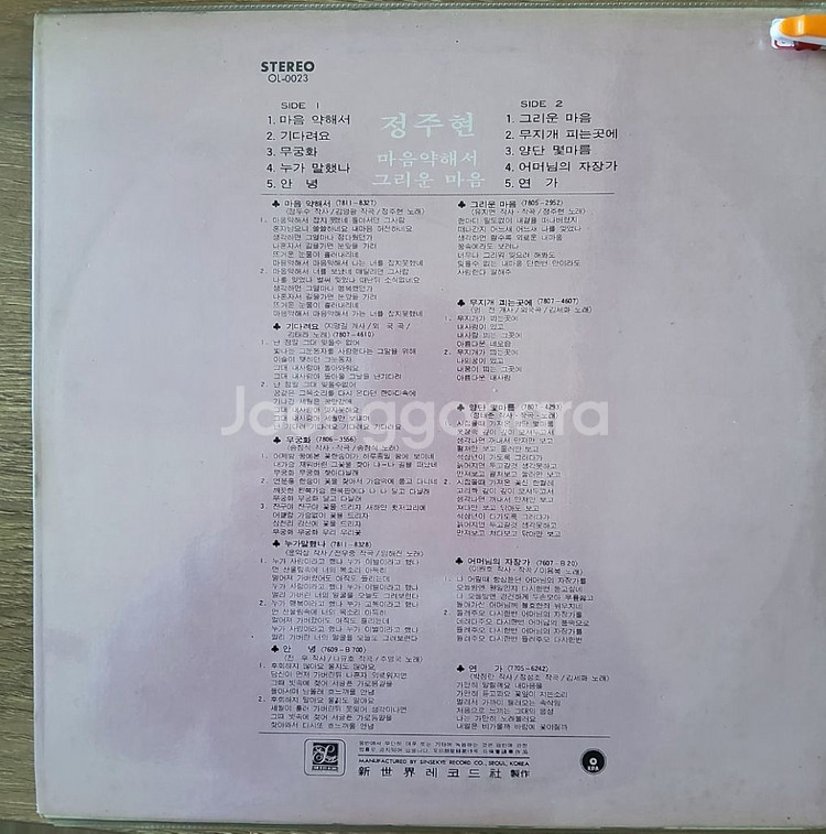 컬렉터용 개봉 LP] 정주현/송창식/정태춘 (1978년--1