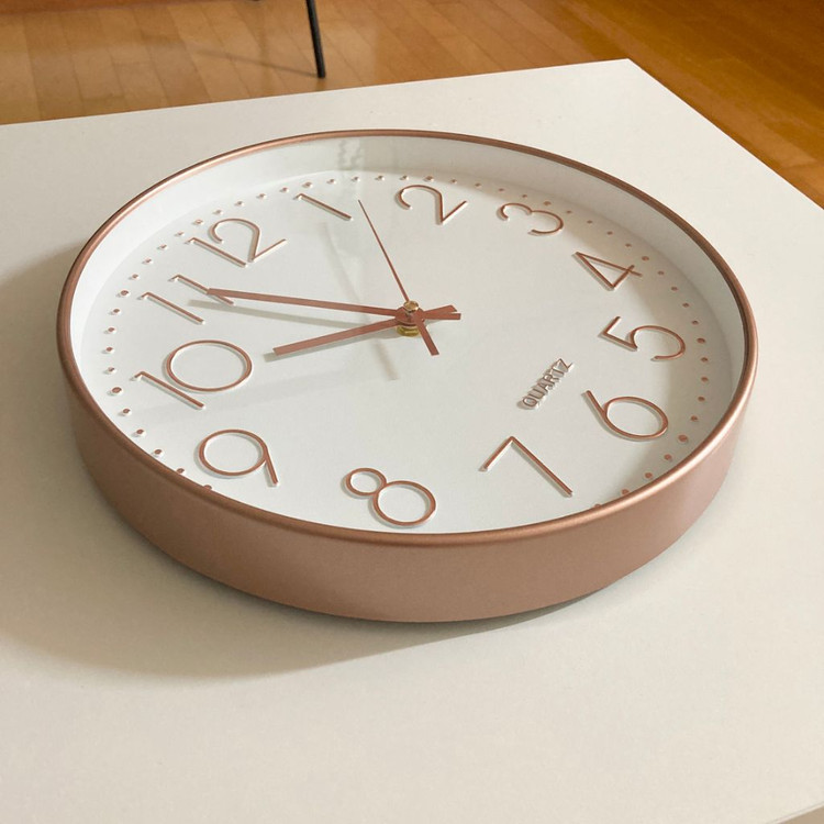 고급스러운 무광로즈골드 무소음 벽시계 30cm(미개봉) 이미지