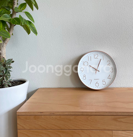 고급스러운 무광로즈골드 무소음 벽시계 30cm(미개봉)--5