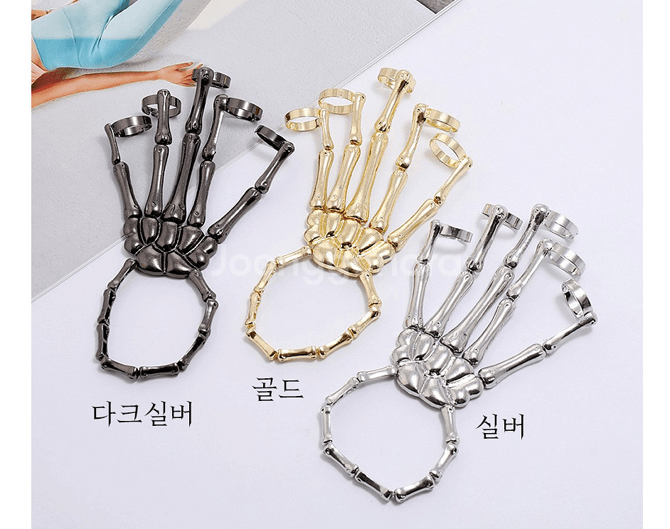 할로윈 해골 스컬 저승사자 클럽 뼈다귀반지 코스프레--1