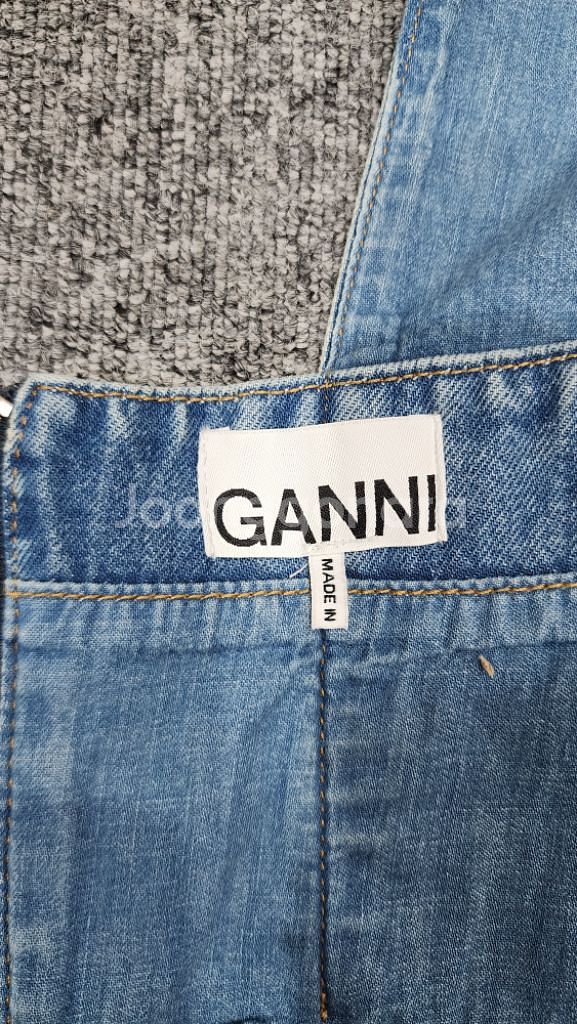가니 Ganni 임벨리시드 비즈장식 데님 뷔스티에 크롭--8